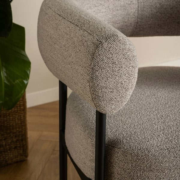 Furniture To Go Oakfield Lounge Chair in Beige Fabic with Black Legs