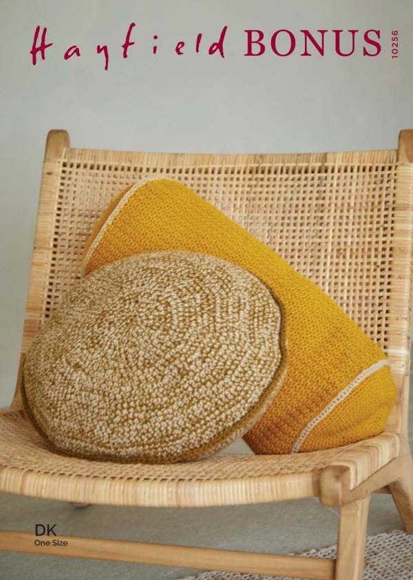 Hayfield Bonus DK Crochet Pattern 10256, Cushions One Size