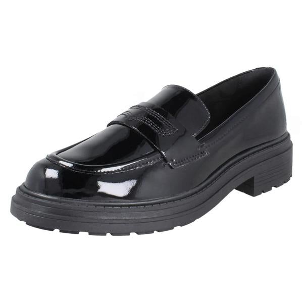 Clarks Ladies Clarks Chunky Sole Piped Trim Loafer Shoes Orinoco3 Edge