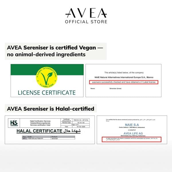AVEA Sereniser (60 Capsules) - Natural Sleep Support - L-Theanine, Magnesium & Vitamin B6 - Deeper Sleep & Boosted Morning Alertness - Vegan Friendly