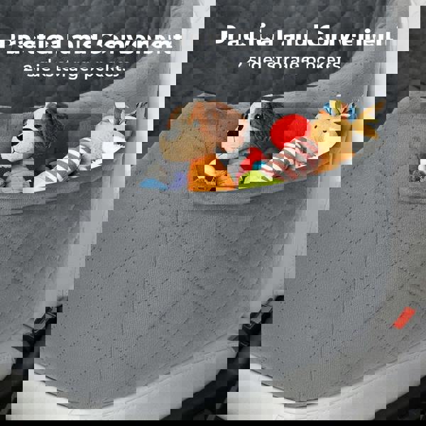 Skylos Dog Booster Car Seat Safe Puppy Travel Carrier Bed Bag Basket Pet Grey