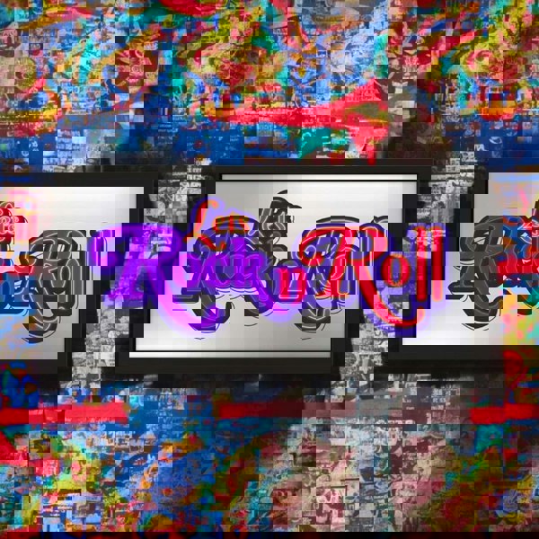 Wall Art Framed Print Home Let's Rock N Roll