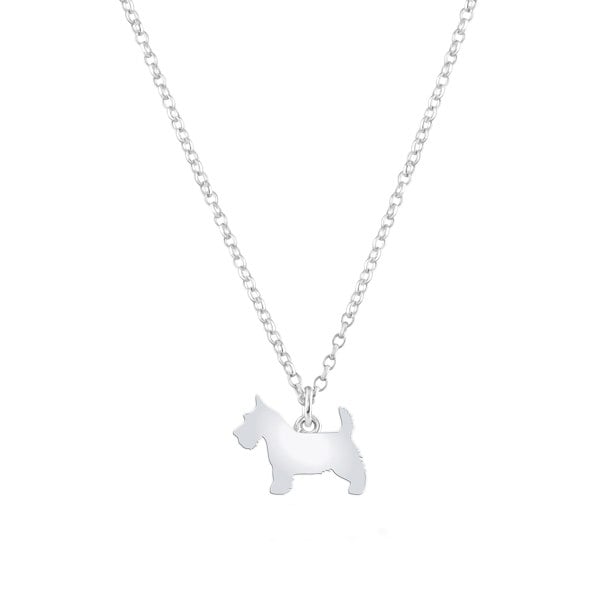 Mylee London Scottish Terrier Silhouette Silver Necklace - Personalised