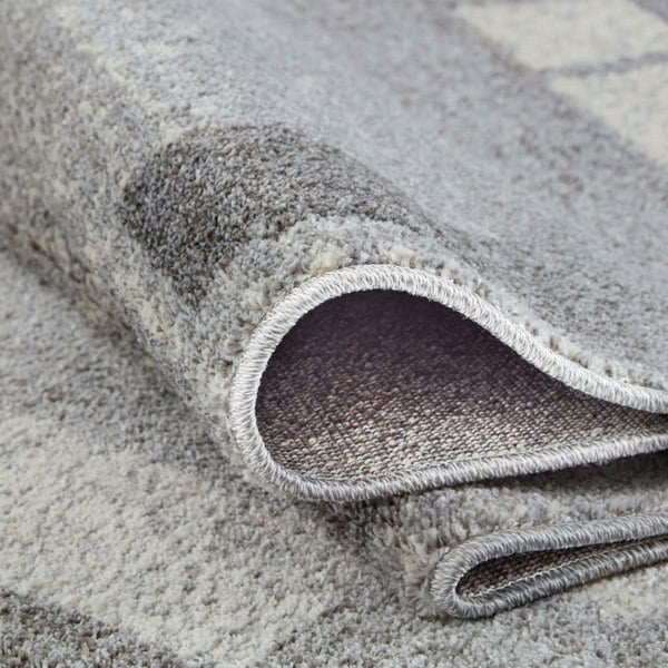 Modern Living Room Rug Bordered Grey Cream | The Rugs