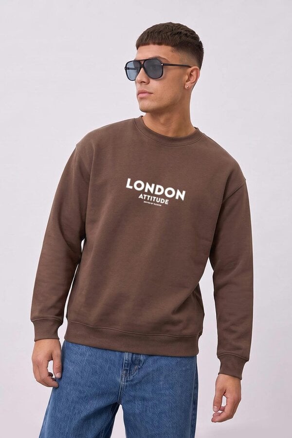 London Attitude Oversized Dragon Graphic Sweatshirt