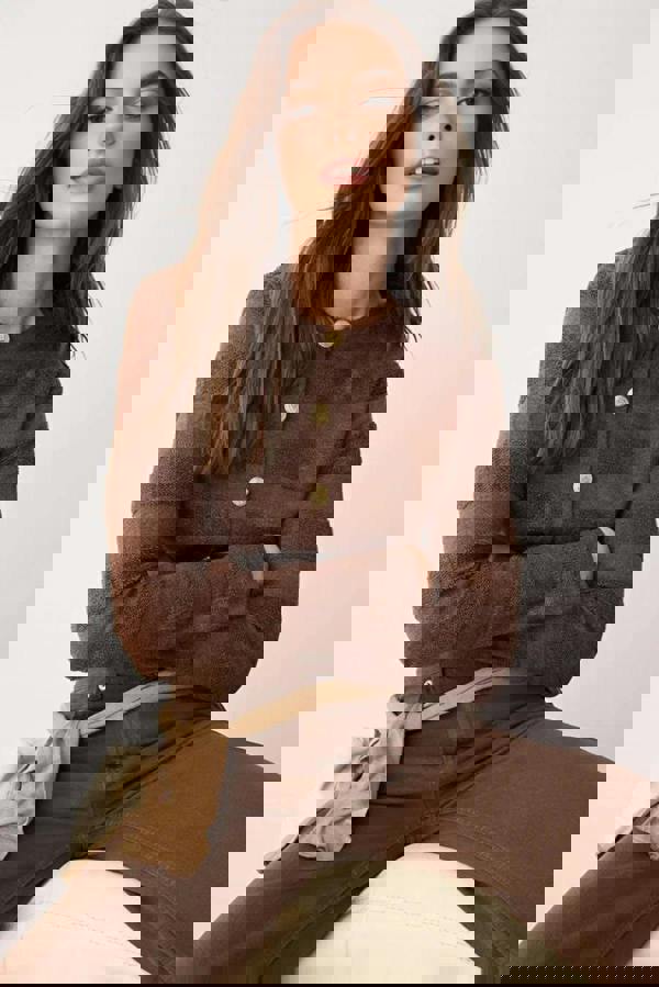 WOVCOR Crew Neck Knit Cardigan