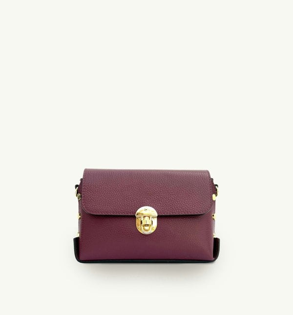 Apatchy London The Bloxsome Leather Crossbody Bag - Plum