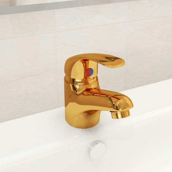 Berkfield Basin Mixer Tap Gold 13x10 cm