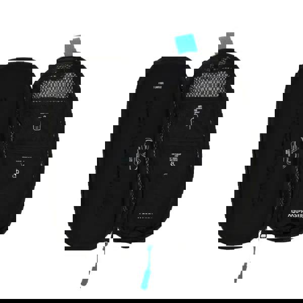 Black Aquasphere XL mask hard shell case with mesh pocket and blue zipper