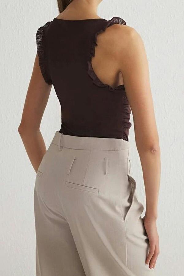 WOVCOR Lined Tulle Knit Bodysuit