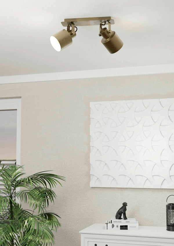 EGLO Southery 2-Light Bronzed Steel Ceiling Spotlight