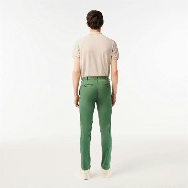 Lacoste Mens Organic Cotton Slim Chinos - Green - 