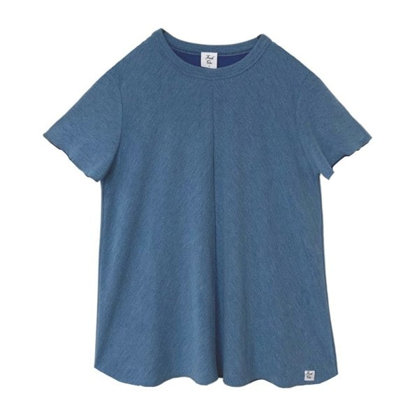 Frock Tales Flared Long Length Tee with Short Sleeve - Water