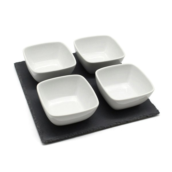 Tapas Serving Dishes Set Platter Nibbles Bowls Slate Ceramic