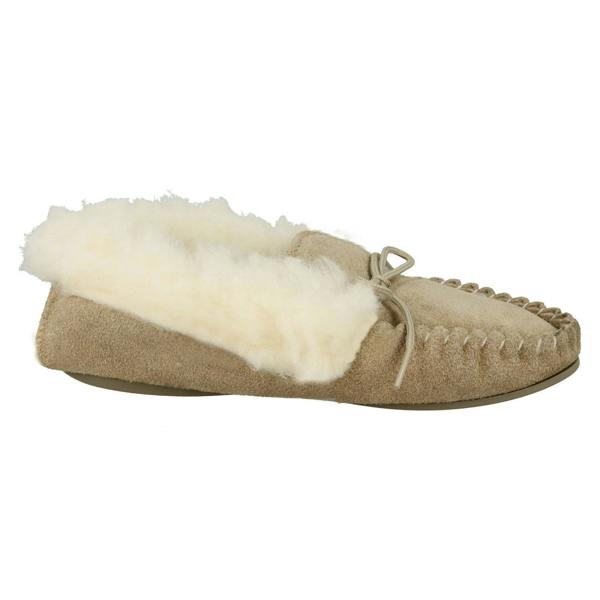 Spot On Ladies Spot On Slip On Slippers Real Suede Moccasin