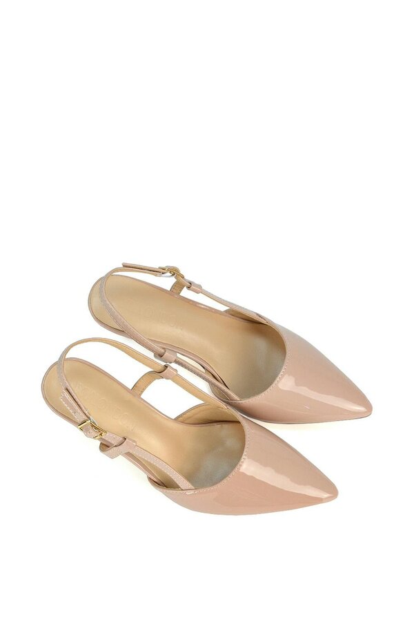 XY LONDON Mid Heel Stilettos Pointed Toe Slingback Court Shoes