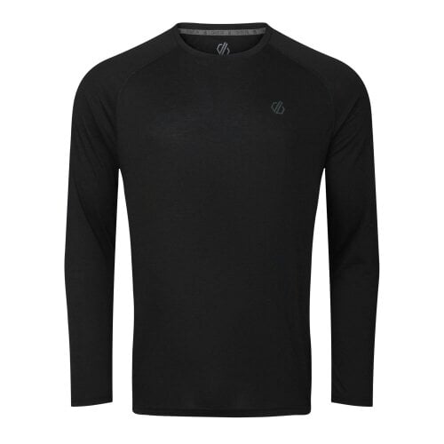 Dare 2B Mens Agile Long-Sleeved T-Shirt - Black - M - Black - 80% Recycled Polyester/20% Lyocell
