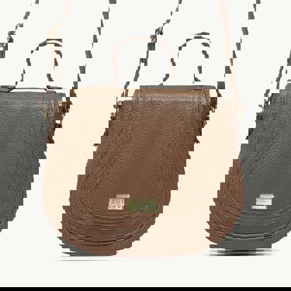 Assots London 'CARMEL' Tan Real Leather Shoulder Crossbody Bag