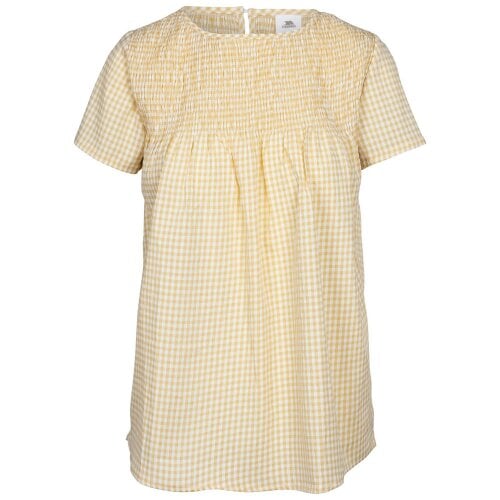 Trespass Womens Candice Gingham Smock Top - Pale Maize