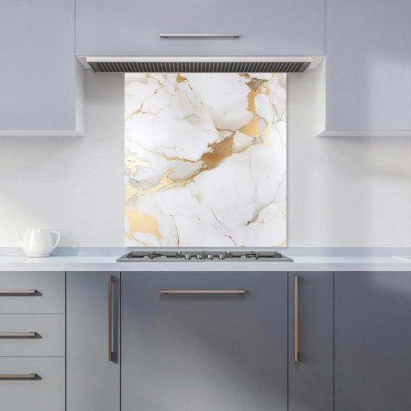Warren Reed - Designer White Marble With Gold Kitchen Splashback