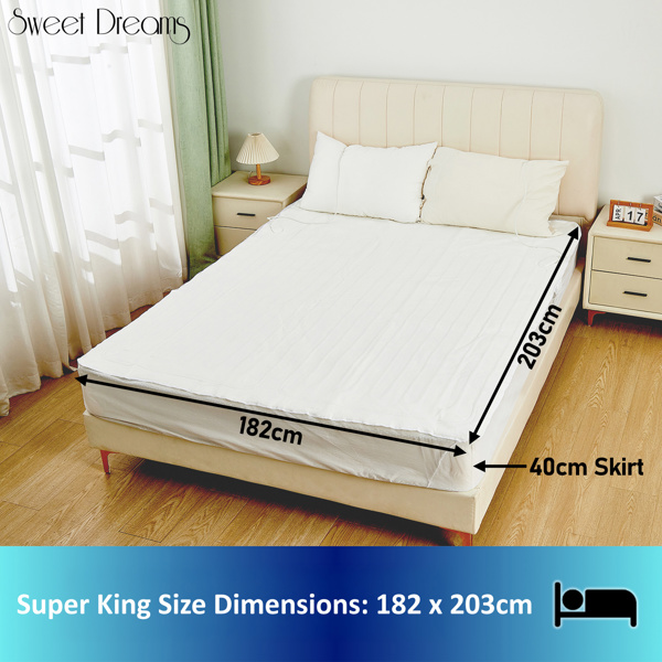 Sweet Dreams Electric Blanket Super King Bed Size Machine Washable Elasticated Skirt - Overheat Safety