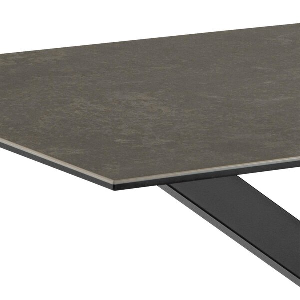 Wyld Haus Perth 135cm 4 Seater Black Ceramic Dining Table Industrial Black Metal Legs
