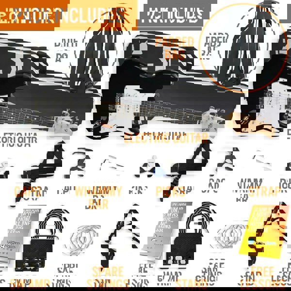 3rd Avenue Full Size Electric Guitar Pack with Bluetooth Amp#Colour_Black