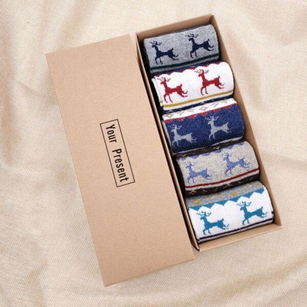 Leaper Boxed Set of 5 Pairs Wool Men’s Socks
