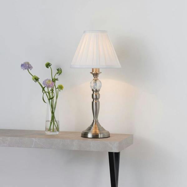 Edwina Satin Chrome Touch Table Lamp
