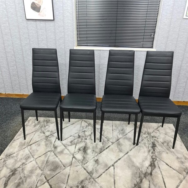 Kosy Koala Dining Chairs Set of 4 Black Leather Kitchen Chairs