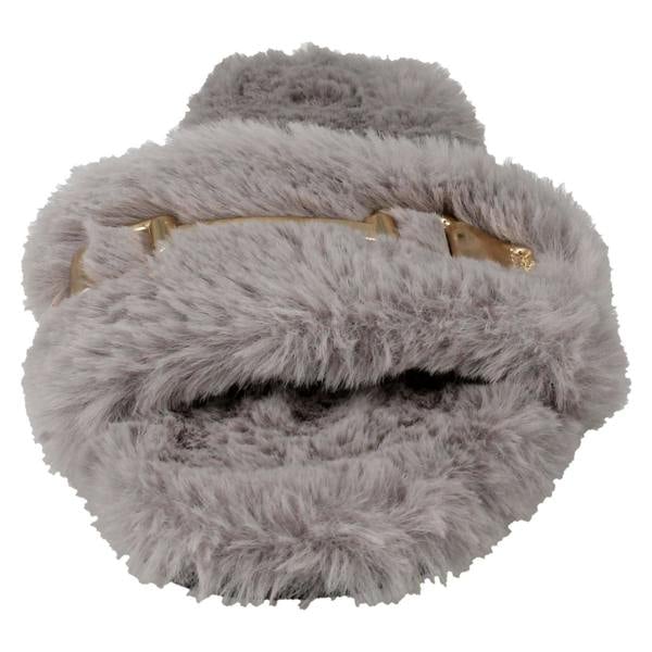 Spot On Ladies Spot On Flat Fur Mule Sliders F00139