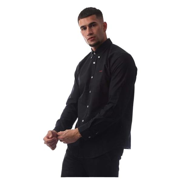Boss Mens Long-Sleeved Button-Down Shirt - Dark Blue - 