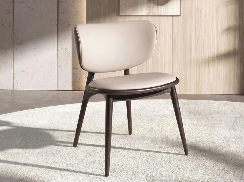 Angel Cerdá Chair in cream and dark grey leatherette 4257