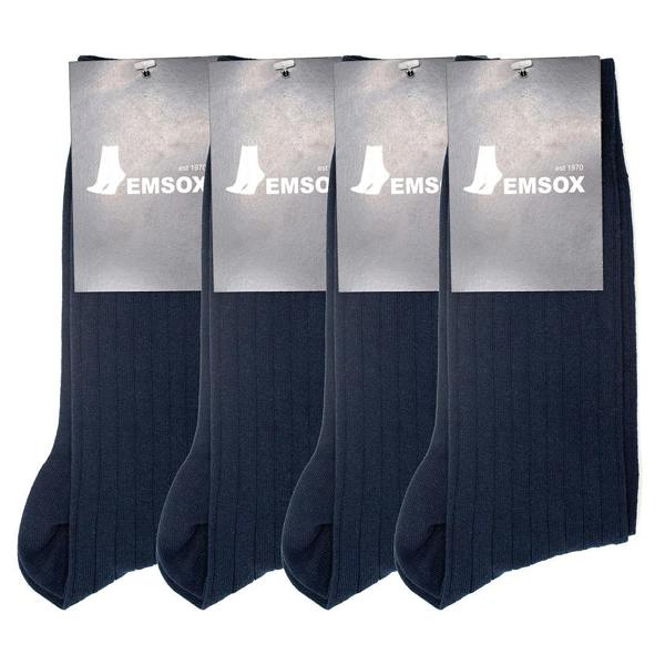 Jemsox 4 Pack - Premium Fine Ribbed Men’s Wedding & Formal Socks – Navy Blue