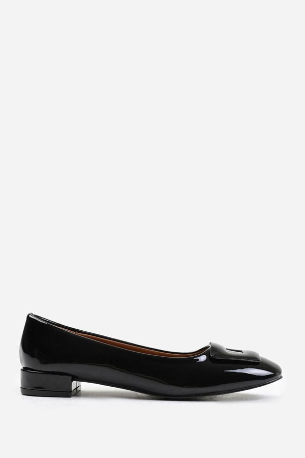 Where's That From Andorra Flat Ballerina Pump in Black Patent