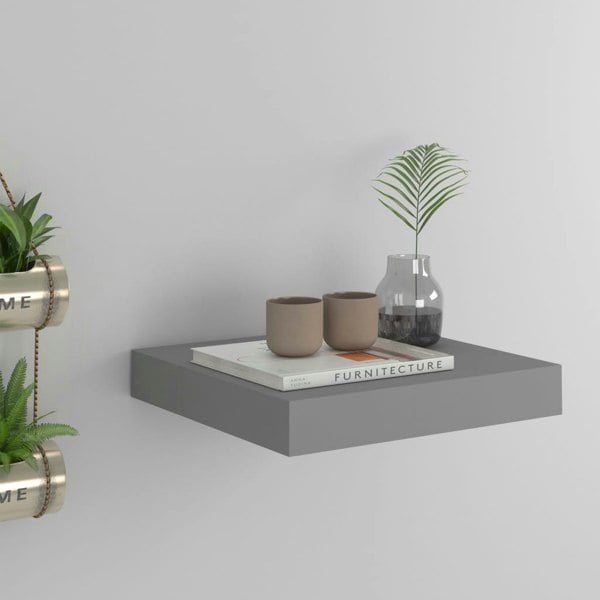 Berkfield Floating Wall Shelf Grey 23x23.5x3.8 cm MDF