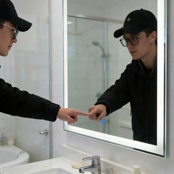 Gr8 Home LED Bathroom Mirror 60 x 90cm Anti Fog Touch Sensor Dimmable Wall Mounted Smart Mirror