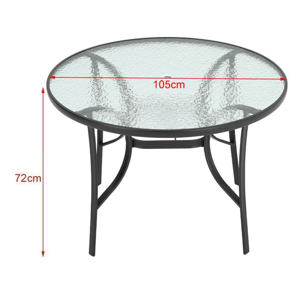 Living and Home 2 Person Patio Garden Dining Set with Solar LED Umbrella