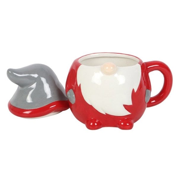 Serano Red and Grey Gonk Lidded Mug