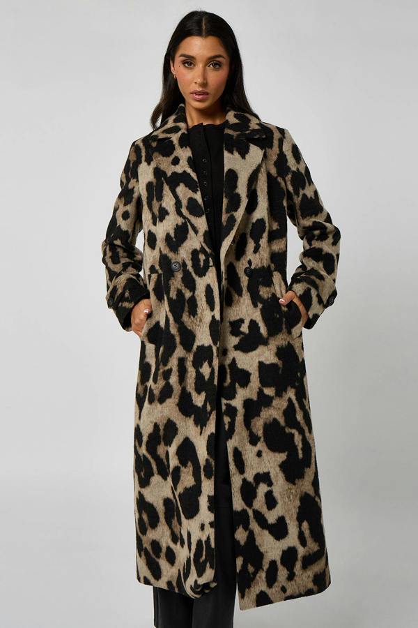 Urban Bliss Longline Leopard Formal Coat