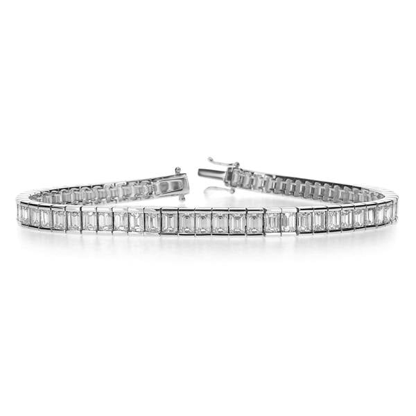 Sarah Layton Emerald Cut Diamond Line Bracelet, 9.76ct - 18ct White Gold