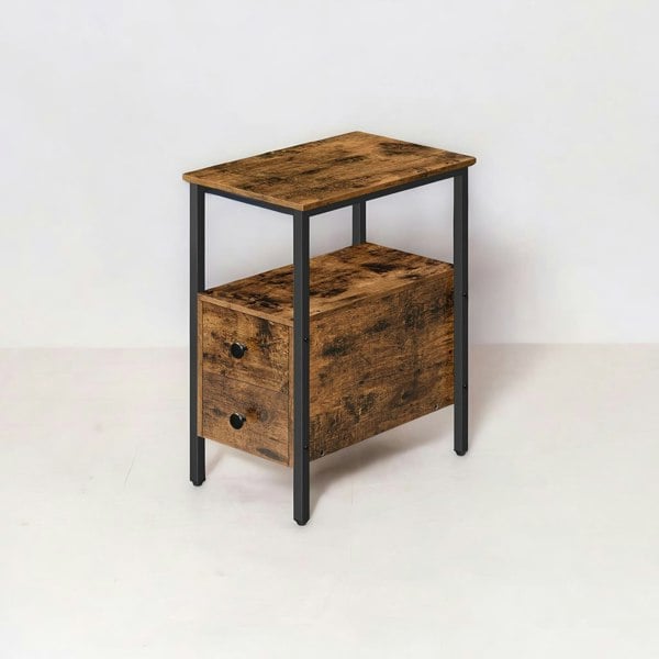 Rafaelo Mobilia Slim Bedside Table with 2 Drawers