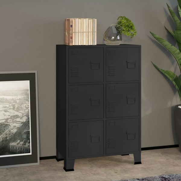Berkfield Industrial Storage Chest Black 75x40x115 cm Metal