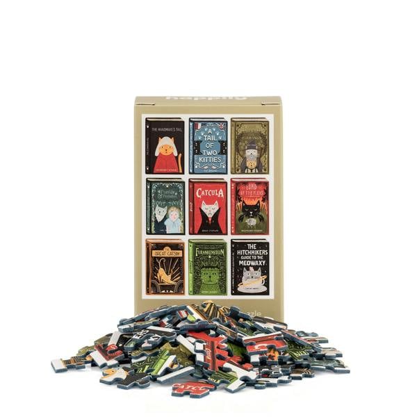 Happily Puzzles Book Cats - 99 Piece Mini Jigsaw Puzzle