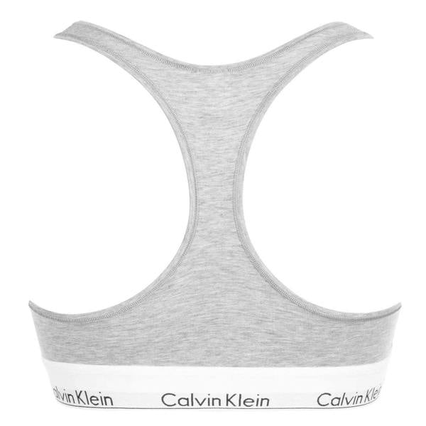 Calvin Klein Womens/Ladies Logo Cotton Blend Bralette - Grey - 