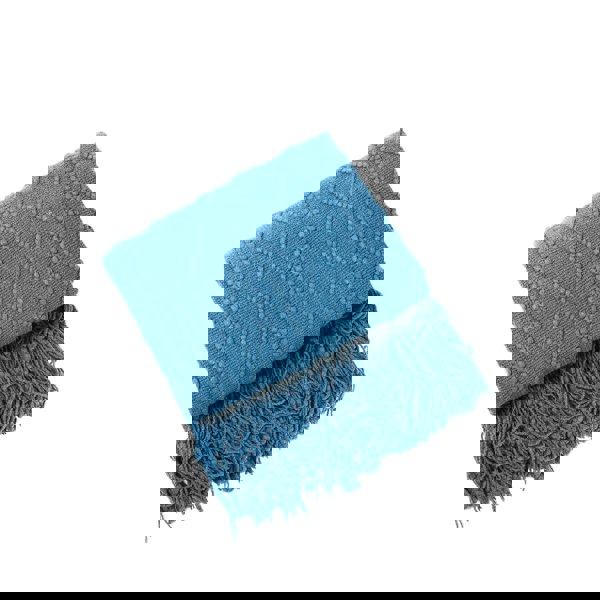 Anyhouz Anycozy Blue Throw Blanket Faux Cashmere Sofa Cover Vertical Bar Diamond Knit Plaid Tassels Blanket for Spring Summer 130*180cm