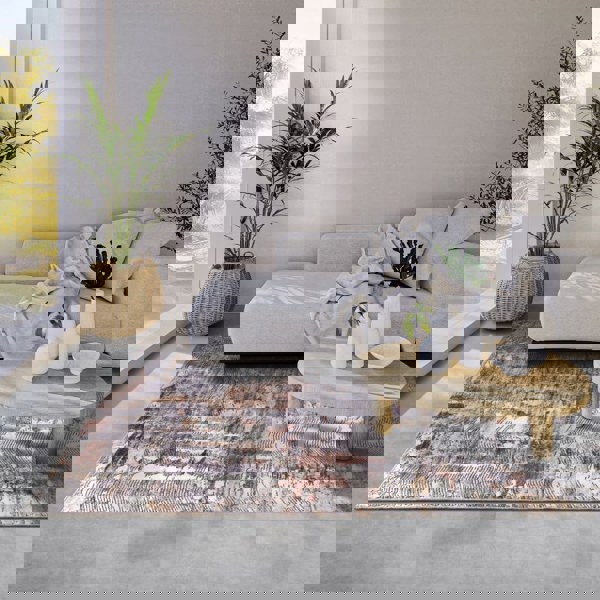 Shortpile Rug Copper Gold – Abstract Modern