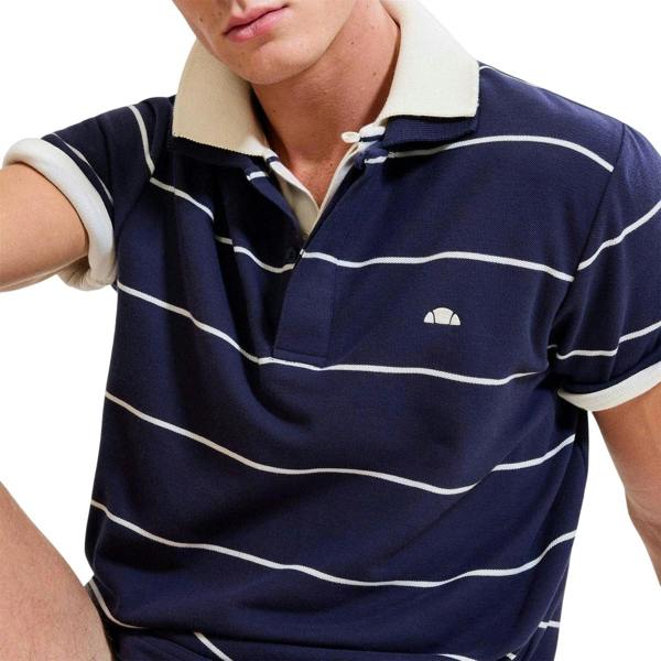 Ellesse Mens Cimetta Striped Polo Shirt - Navy - 