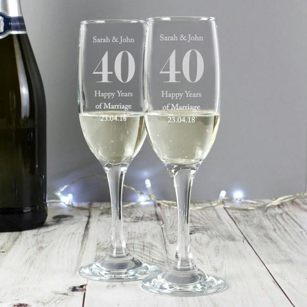 Personalised Anniversary Pair Of Flutes - alternative angle