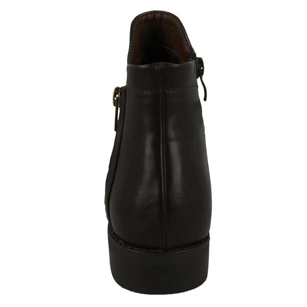 Spot On Ladies Spot On Low Heel Rouched Ankle Boot F51031